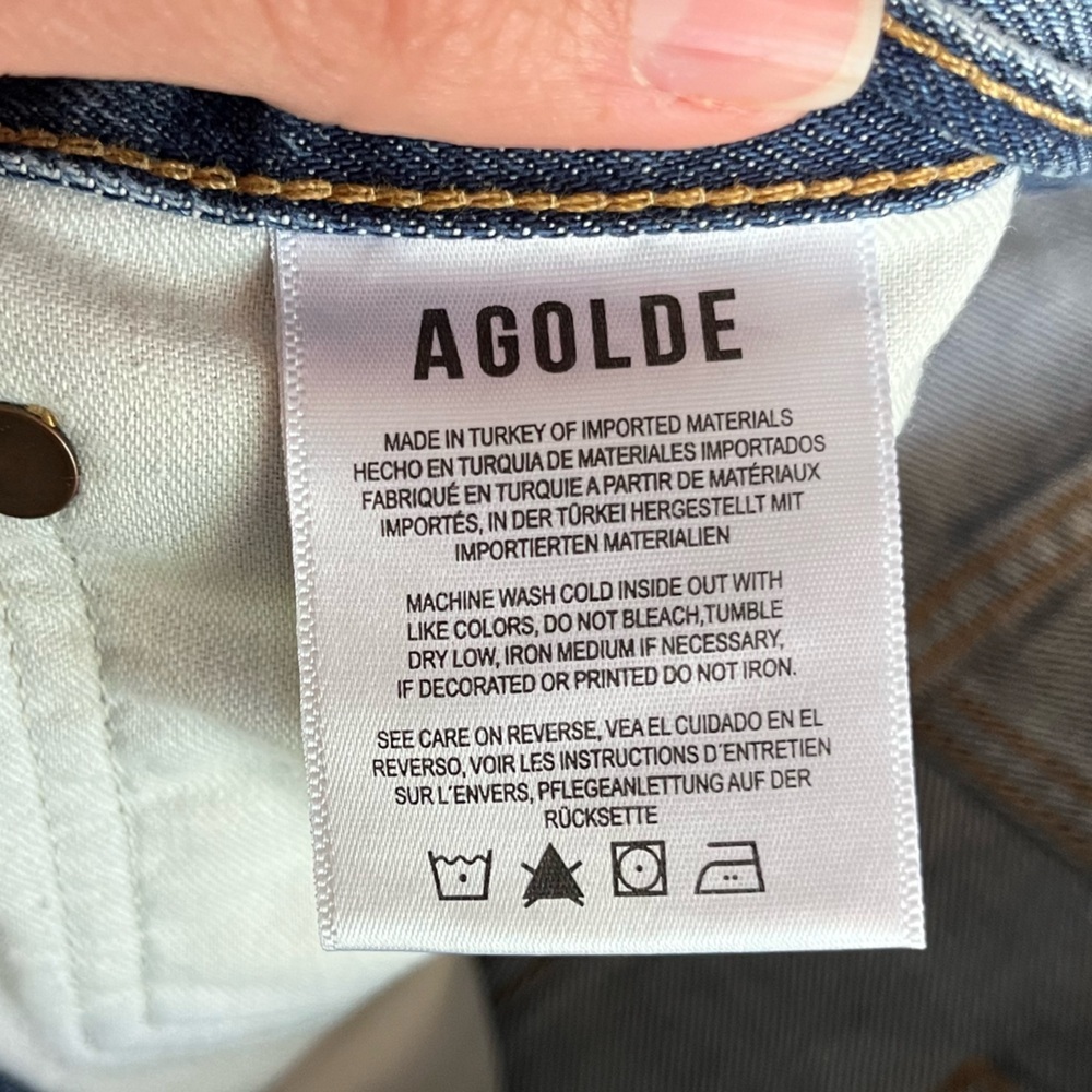 Agolde Blue Straight Leg Jeans - Picture 7 of 8
